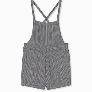 NWT Shortalls - black and white striped